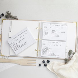 Aesthetic Recipe Binder with Polyester Waterproof cloth Cover - The Perfect Recipe Book with Plastic Sleeves to Write in Your Own Recipes - Quality Blank Cookbook Binder, Cards incl.