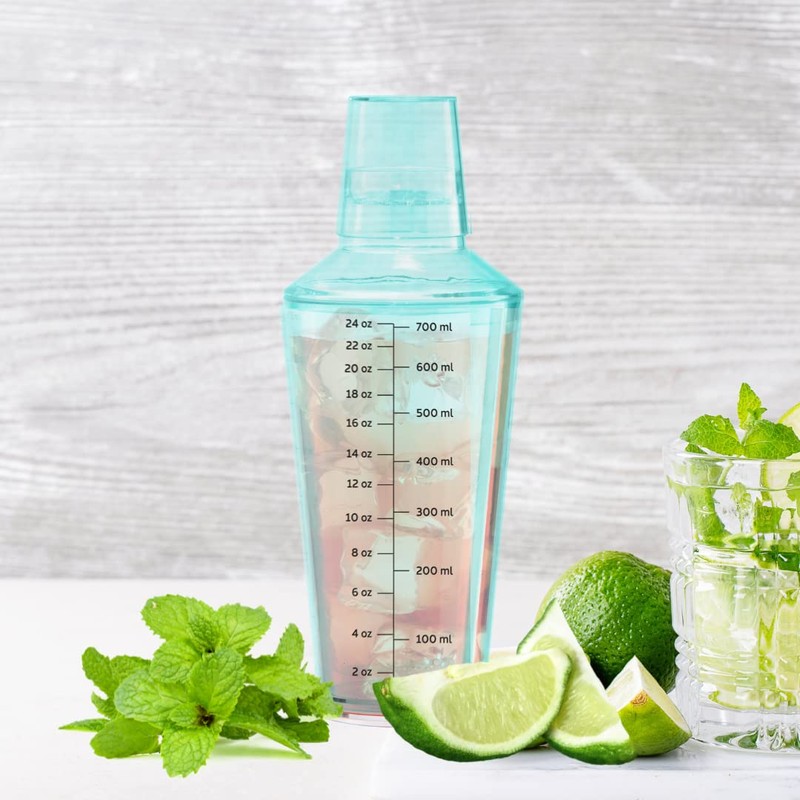 OGGI Clear Cocktail Shaker - 24 oz / 700 ml,