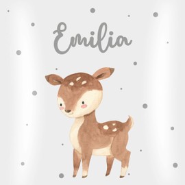 Cushion 40 x 40 cm Decorative Cushion - Cute Deer - 40 x 40 cm - White - Fawn Name Cushion Cover Animal Forest Animals Seat Cushion Animals Animal Motif 40 x 40 cm Animals Nursery Cover Deer