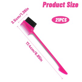 21pcs Double Sided Edge Control Hair Brush Comb 3 in 1 Hair Edge Brush with Soft Bristles Smooth Brushes Hairs Comb HairStyling Set Rat Tail Combs Natural Eyebrow Brushes for Women Bangs Hairline Lash
