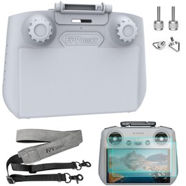 Mini 4 Pro RC-2 Sun Visor + 2 Screen Protectors + Lanyard Set - 3 in 1 RC-2 Remote Control Holder for DJI Mini 4 Pro/Air 3, Drone RC 2 Accessories (RC 2 Accessory Set)