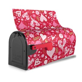Joyidec Valentines Day Lovely Hearts Mailbox Covers Magnetic Letter Post Box Cover Mail Wraps Garden Decorations Standard Size 21 X 18 in