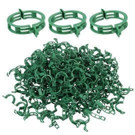 Pack of 200 Plant Clips - High Quality Plastic Tomato Rings and Plant Clips to Support Vegetables, Tomatoes, Cucumbers, Vines and Flowers - Weatherproof and Easy to Use - Green