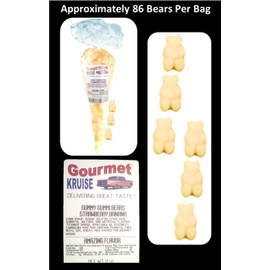 Gummi Gummy Bears White Strawberry Banana Albanese - Bulk Candy 5lb Bag With White Strawberry Banana Gourmet Kruise Signature Gift Bag 11 OZ (NET WT 5 LBS.11OZ) 2 Item Bundle