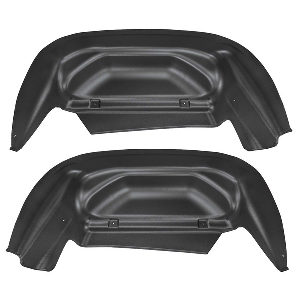 Husky Liners - Rear Wheel Well Guards | 2014 - 2018 Chevrolet Silverado 1500, 15 - 19 Silverado 2500/3500, 2019 Silverado 1500 LD w/ Single Rear Wheels - Black, 2 Pc. | 79011