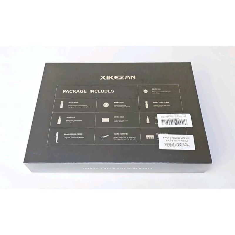 XIKEZAN Beard Grooming Kit w/ Straightener Beard oil Balm Brush