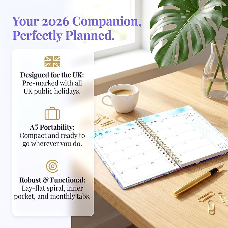 Diary 2026 Week to View A5, 2026 Diaries, Weekly &