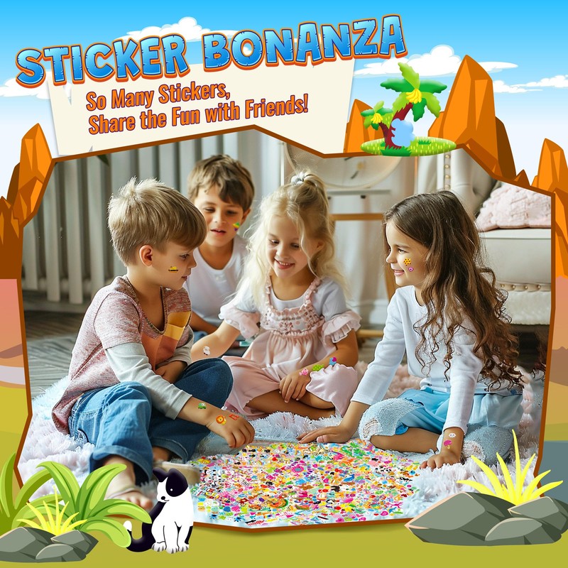 3200+ Stickers for Kids, 3D Puffy Sticker, 64 Different Sheets,
