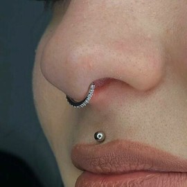 Unbranded 16G 8mm Helix Earrings Hoop CZ Stainless Steel Tragus Conch Piercings Nose Rings