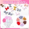 LAJUP 2 Stück Nail Charms, Blumen Nagel Charms 3D Rosa