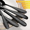 Black Hammered Silverware Set, 20-Piece Heavy Duty Stainless Steel Flatware