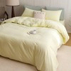 CLOTHKNOW Yellow Bedding Duvet Cover Set Queen Washed Cotton Light