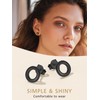 FindChic Stud Earrings for Sensitive Ears, Black Hypoallergenic Sterling Silver