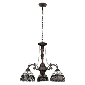 Chloe Lighting Serenity Victorian-Style 3-Light Dark Bronze Finish Mini Chandelier 24" Wide