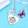 Inspirational Necklace with Initial You Are Awesome Necklace Butterfly Charm