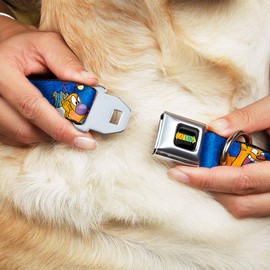 Buckle-Down Seatbelt Buckle Dog Collar - CatDog Hanging Out Poses Blue - 1.5" Wide - Fits 18-32" Neck - Large