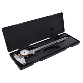 Dial Caliper,Dial Caliper with Depth Rod 0‑200mm Manual Measuring Gauge with Clear Scales Silver
