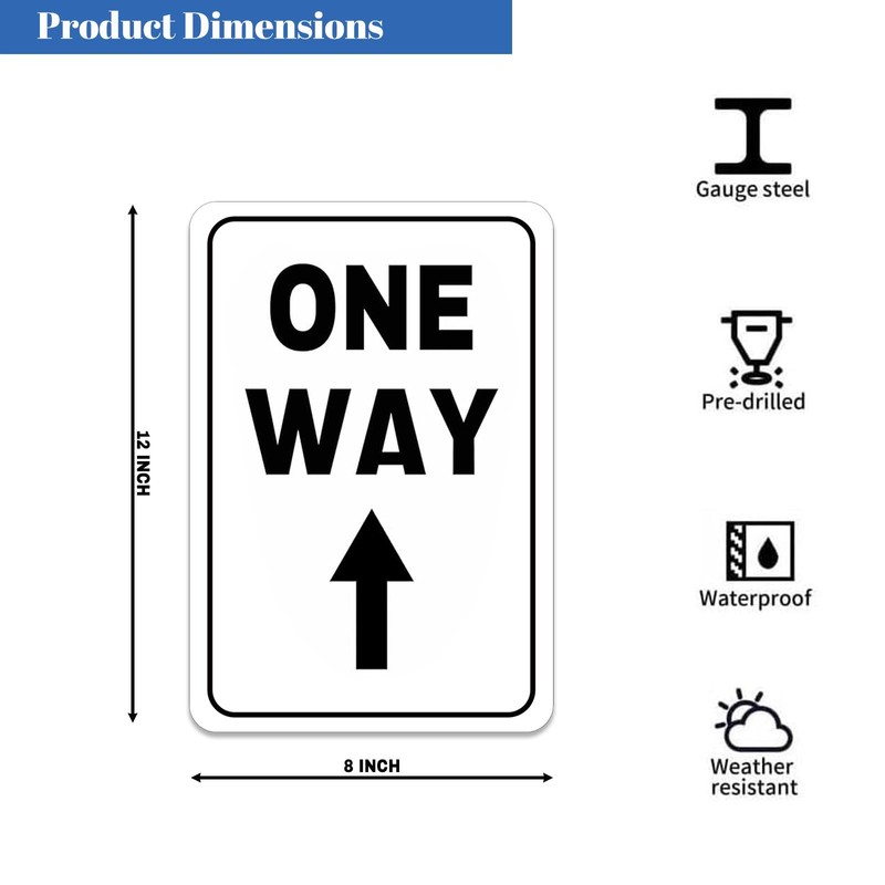 One Way Arrow Sign Street Metal Signs Road Wall Decor