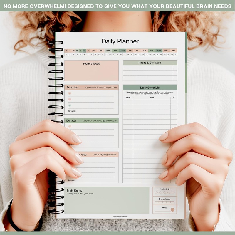 ADHD Daily Planner for Neurodivergent Adults - Productivity Daily Planner