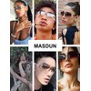MASDUN Stylish Rimless Frameless Rectangle Sunglasses for Womens Surrounded designer
