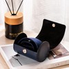 Tie Box for Travel Men's PU Leather Blue Ties Case