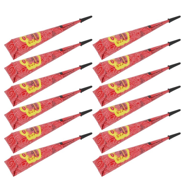 12pcs 0.9oz Temporary Tattoo Paste Red Professional Waterproof Safe DIY