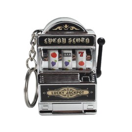 mayDONG Fruit Slot Machine Keychain Lucky Charm Jackpot Keychains Mini Casino Pendant Bag Charm Novelty Gifts for Kids Adults
