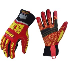 Seibertron HIGH-VIS HRC5 Rigger Grip Cut5 Abrasion Oil & Gas Drilling Safety Impact Protection Gloves CE EN388 3541 (XL)