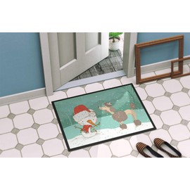Caroline's Treasures CK2065MAT Chocolate Poodle Snowman Christmas Indoor or Outdoor Mat 18x27, 18H X 27W, Multicolor