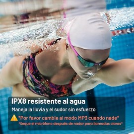 LiteSurge - Auriculares de conducción ósea, auriculares abiertos impermeables IP68, Bluetooth 5.4, auriculares deportivos submarinos con memoria MP3 d
