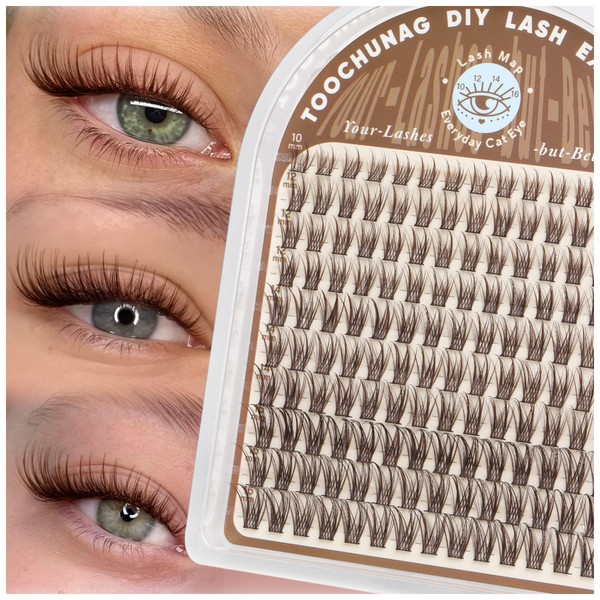 Brown Manga Lash Clusters Anime Lashes Extension C Curl Natural