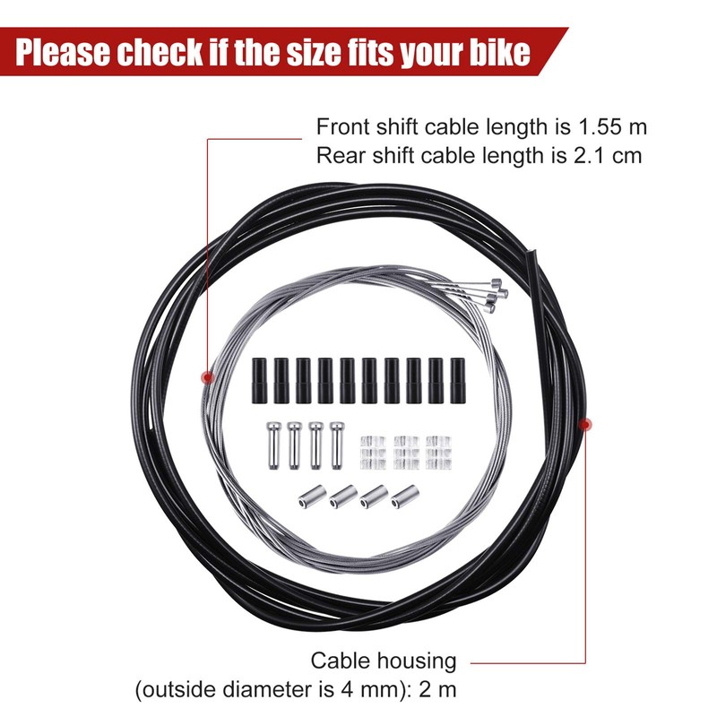 Boao 4 Pack Bike Gear Cable for Bicycles Universal Mountain