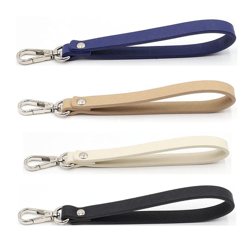 PHILSP Black Faux Leather Hand Strap for DIY Bag Replacement