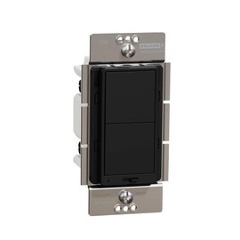 Square D X Series 15 Amp Dimmer Light Switch Single-Pole/3-Way for LED, Halogen, Incandescent, and CFL Lighting, 600 Watt, Rocker, Matte Black (SQR22601BK)