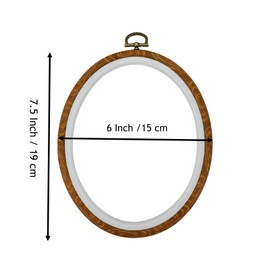 Mcredy Oval Embroidery Hoop, Wood-Grain Plastic, 6"x7.5"-2Pcs