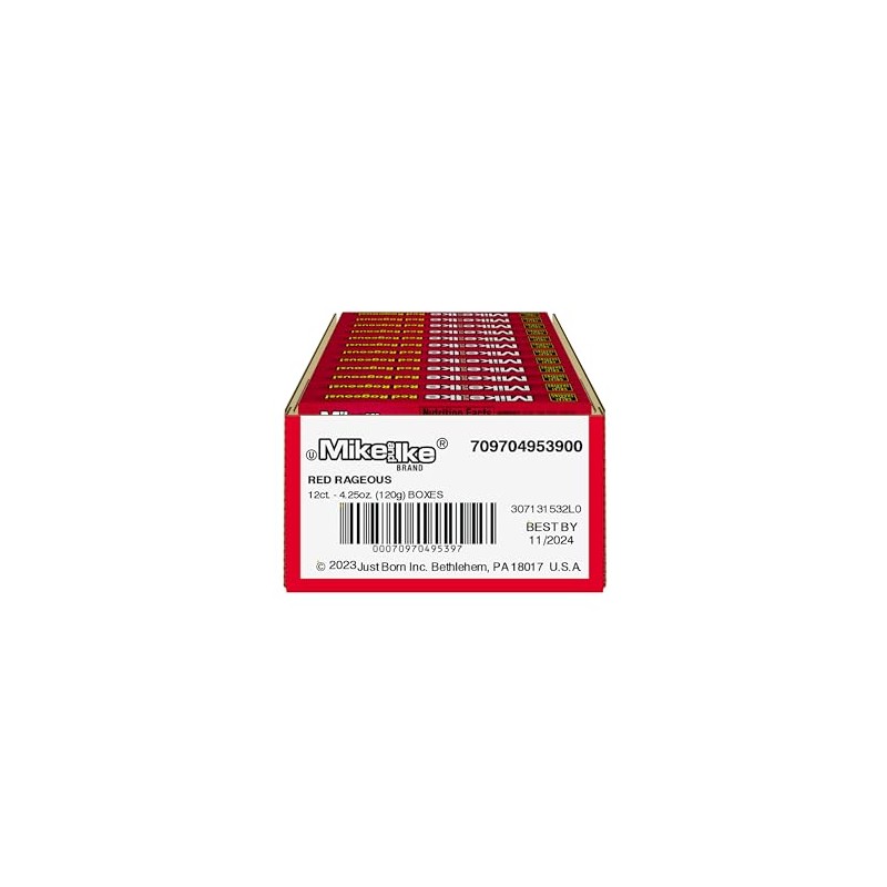 Mike and Ike Theater Box, Red Rageous, 4.25oz - Pack