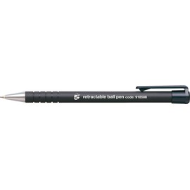 5 Star 918508 Ballpoint Pen Retractable Soft Grip Medium 1.0mm Tip 0.5mm Line Black [Pack of 12]
