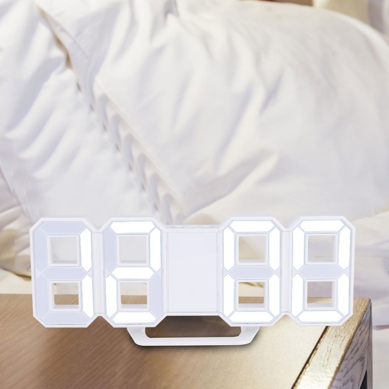 3D LED Digital Clock Bedroom Desktop Snooze Alarm Clock Home
