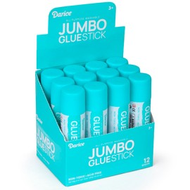 Darice 12 Jumbo Glue Sticks, 1.4 Oz All Purpose Stick Glue, Strong Hold, Easy Stick, Quick Drying, Non-Toxic, Scrapbooking Supplies for Home, School and Office
