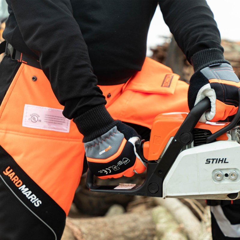 YARDMARIS Chainsaw Gloves, 1 Pair Anti-Cut Safety Leather Work Gloves,