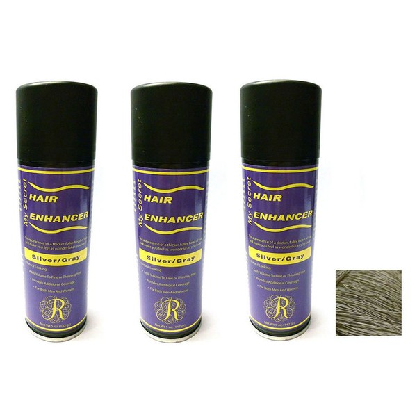 My Secret Correctives Hair Enhancer Spray for Fine or Thinning Hair - 5 oz Each - 3 Cans - Silver/Gray