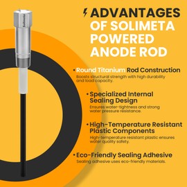 Solimeta Powered Titanium Anode Rod for 40-89 Gallon Water Heaters