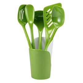 Hutzler Melamine Cooking Utensils and Crock Set, 6-pc, Green
