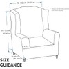 CHELZEN Stretch Velvet Wingback Chair Slipcover 1-Piece Soft Stylish Plush
