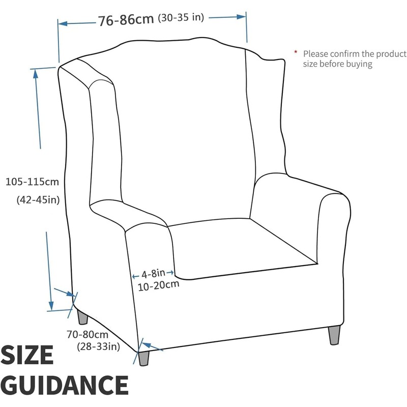 CHELZEN Stretch Velvet Wingback Chair Slipcover 1-Piece Soft Stylish Plush