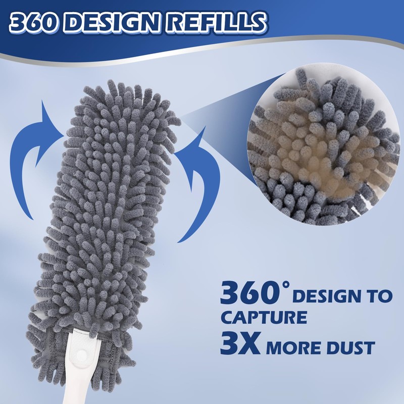 Yicotira Reusable Microfiber Duster Refills Compatible with for MR.SIGA &