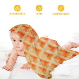 Outivity Burritos Wrap Novelty Blanket, Realistic Waffles Blanket,Soft Plush Round Throw Blanket for Bed,Couch or Travel