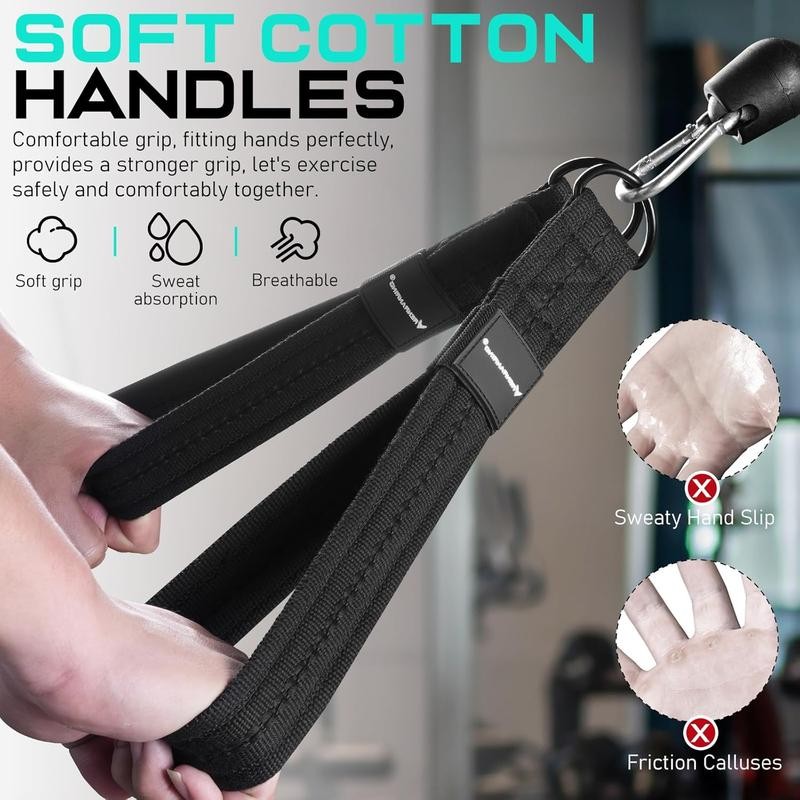 Tricep Rope Attachment Handles for Gym, 13inch Exercise Handles, Tricep