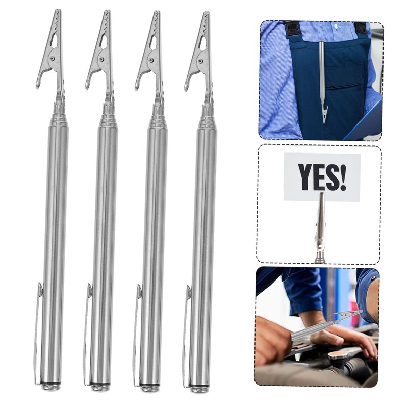 TEHAUX 1set Telescopic Alligator Clips Durable Clamps for Cards Signs