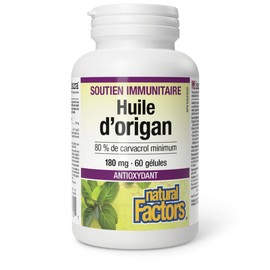 Natural Factors Oil of Oregano 180 mg, 60 Softgels, Minimum 80% Carvacol, Proudly Canadian
